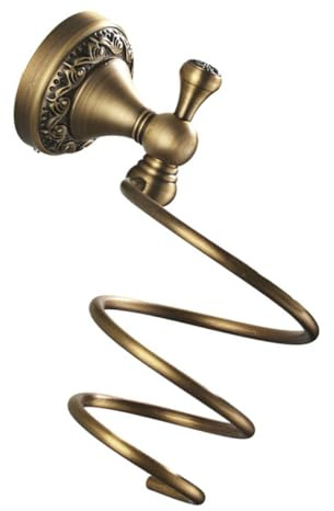 Soporte Acero Pelo de Cobre Dorado Secador para Espiral en Inoxidable | Montaje en Pared, para Peluquería y Tocador, Organización Compacta Instalación Sencilla