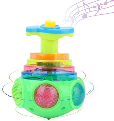 Toupie Lumineuse - Jouet Musical à LED Un modèle Qui stimule la Concentration et l'excitation des avec Spectacle de lumière Attrayant Qui s' Lors de la Rotation et Un Design Facile à
