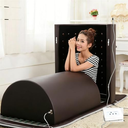 GNbow Sauna Dome de 1200W, Cápsula de Sauna Personal Cobertura Completa 360° con Almohada Y Tapete de Infrarrojos con Piedras de Turmalina Y Germanio, Temperatura Ajustable
