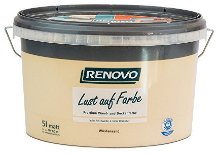 Trendfarbe Wüstensand 5 L Renovo Lust auf Farbe - Wandfarbe Deckenfarbe