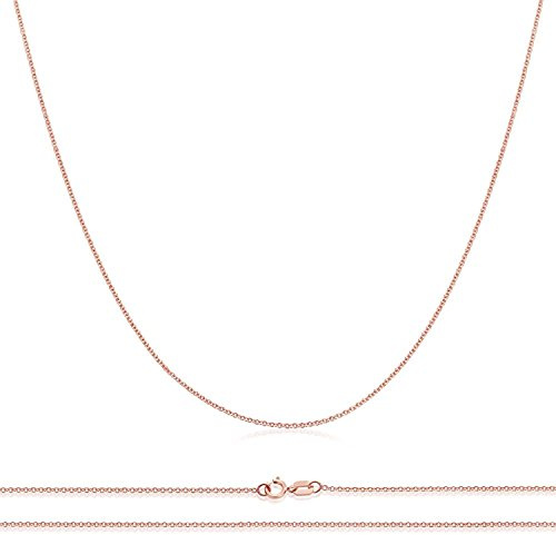 PRINS JEWELS Rund Ankerkette 14 Karat 585 Gold Rosegold Breite 0.8 mm | Feine Rundankerkette aus echtem 14 Karat 585 Rosegold 0.8 mm breit in Italien gefertigt