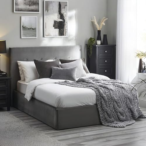 Julian Bowen Letto contenitore sollevabile Shoreditch, grigio, king size