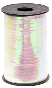 PartyDeco Dekoratives Geschenkband 5mm x 225m Irisierend Rosa Holografisch Wasserfest - Dekoband Kräuselband Polyband - für Hochzeit Weihnachten Basteln & Geschenkverpackung