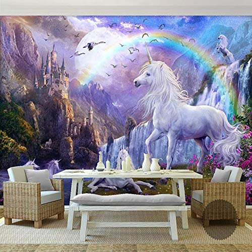 Fototapete Alpines Regenbogenschimmelpferdeinhorn Wandbilder Vliestapete Moderne Design Wanddeko für kinderzimmer büro flur 350CMx245CM