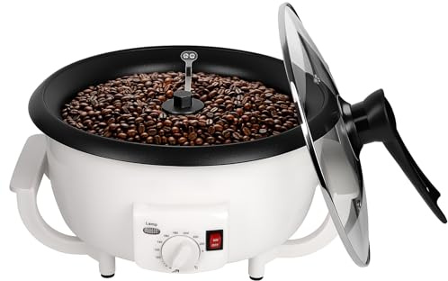 DIYAREA Coffee Roaster Machine for Home Use, 800g Capacity Electric Coffee Bean Roaster Machine with Timer 0-240℃ Non-Stick for Cafe Shop, Nut, Peanut, Black Bean, Soybeans 110V 1200W
