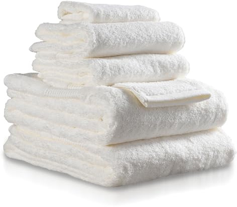 Delilah Home Turkish Cotton Bath Towels - Soft and Absorbent, 100% Organic, 700 GSM Thick Weave, Gentle for Sensitive Skin - 6-Piece(2 Large Bath Sheets, 2 washcloths, 2 Hand) Bathroom Towel Set