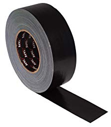 50mm x 50mm - Black Cloth Tape - Polythene Cloth Laminate with 78 Weaves per inch, Twice as Many as Standard Cloth Gaffer-Tape
