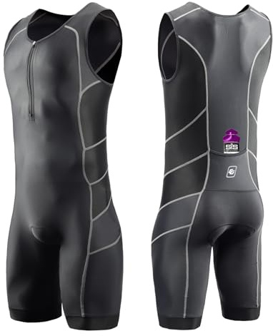 Triathlon Suits Mens One-Piece Sleeveless Trisuits Skin Wet Suit for Running Cycling Swimming