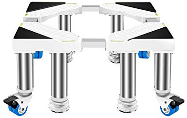 Colonne per Lavatrici e Asciugatrici Basi Mobili Vassoio per Frigorifero Carrello Regolabile Lunghezza/Larghezza 45-65 cm Pesanti Lavastoviglie Stand 360 ° Rotazione - 400 Kg