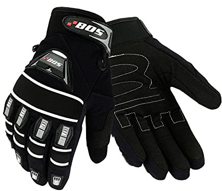 BOSmoto Motorradhandschuhe Fahrrad Sport Gloves Sommer Motorrad Handschuhe XS-3XL (Schwarz, S)