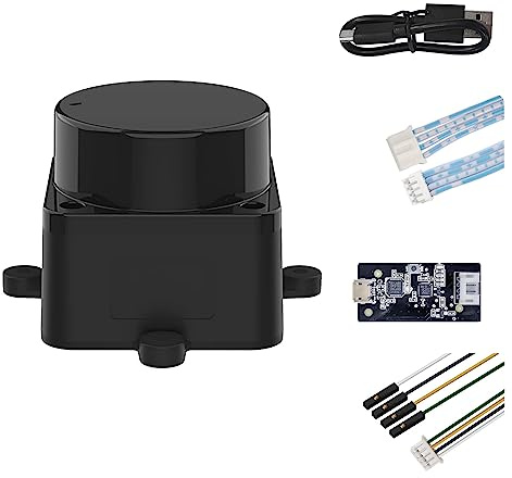 WayPonDEV FHL-LD19 360 Degree 2D Lidar Distance Sensor Kit, 10Hz Scan Rate and 12m Distance Lidar ROS/ROS2/C/C++ SDK for Smart Obstacle/Robot/Maker Education Indoor/Outdoor
