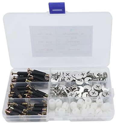 Yuhtech Möbelverbinder Set, 108 Pcs Excenterbeschläge Schrankverbinder Möbel Verbinder Einschraubdübel mit Eindrehmuttern Verbindungsbeschlag für Möbel Kabinett Möbelschrankverbinder