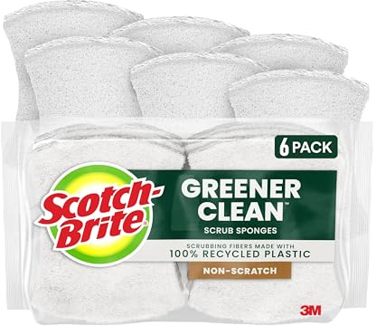 Scotch-Brite® Greener Clean™ Non-Scratch Scrub Sponge, 6 Pack, 6 Units per Case