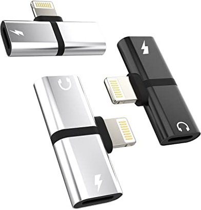 for iPhone Headphone Splitter Dongle(3Pack)2in1 Dual Lightning Adapter Jack Adaptador Para Audio Charging AUX Cable for Apple MFI Charge Music Converter Cord for 14 13 12 11 Pro Max 7 8 Plus for iPad