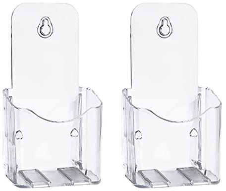 Zasvec Espositore da Tavolo A6 2 pezzi Porta Depliant da Tavolo in Plastica Espositore per Volantini da Tavolo Porta Brochure A5 da Banco per Contenitore Volantini e Menu, Trasparente
