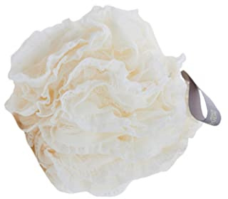 Bola de Baño Colgante de Malla Pe Color Leche para Baño | Uso Doméstico en Baño, Limpieza y Suavidad de Piel, Apta para Hombre y Mujer