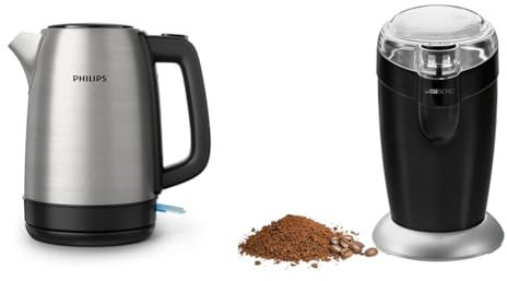 Philips Daily Collection Metall-Wasserkocher-Feder-Deckel & Clatronic® elektrische Kaffeemühle