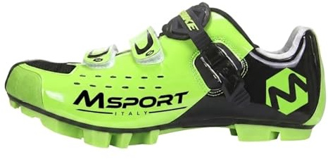 Scarpe MTB Ciclismo Mountain Bike Professionali Traspiranti per Uomo e Donna, compatibili Pedali SPD - Verde 45 EU