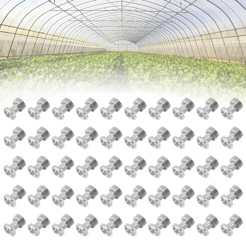 ANTHYTA 50 Paia Dadi e Bulloni in Alluminio M6 * 15mm, 50 Dadi Esagonali e 50 Bulloni a Testa Quadrata, Bulloni a T, Accessori Kit per l'Installazione e il Fissaggio di Serre, Riparazione Casetta Set