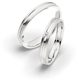 Kolibri Rings Eheringe Gold 333 1 Diamanten Verlobungsringe Trauringe Set Paarpreis - Gratis Gravur und Etui
