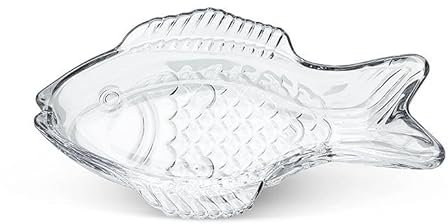 Abbott Collection Glass Plate - Sm Swimming Fish Dish-7.5 L - Clear (7.5 L)