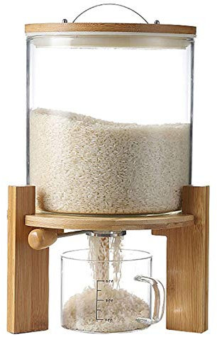 Glas-Frischhaltedosen mit Deckel, luftdichter Müsli-Aufbewahrungsbehälter, Reisspender, Küchen-Organisationssets mit Dichtungsring und Bambusständer