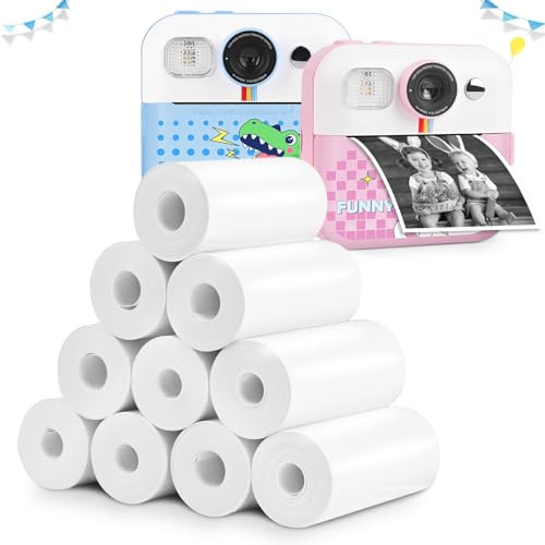 Lot de 10 rouleaux de papier thermique de recharge pour appareil photo à impression instantanée pour enfants, papier d'impression photo HD pour la plupart des appareils photo instantanés d'enfants,