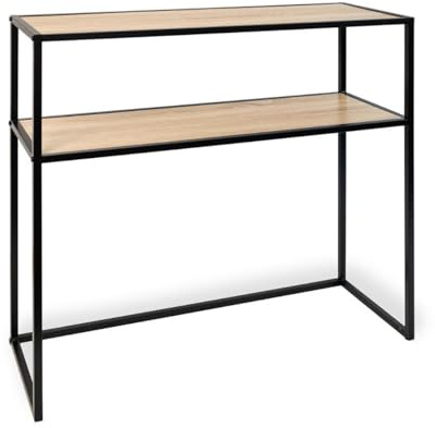 VINTHERA Consola Multifuncional con 2 Estantes Moa de Hierro 78x 27x 77cm