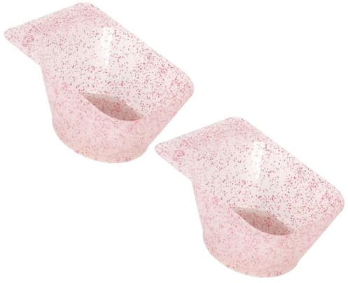 Lasenersm 2-Piece Pink Plastic Hair Color Mixing Bowls, Modern Rectangle Style, 5.71 x 2.56 Inches, Suitable for Home & Salon