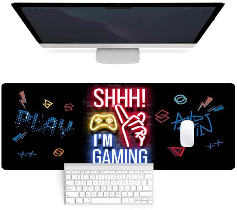 Mauspad mit Rutschfester Gummibasis und wasserdichter Oberfläche | Gaming Mauspad 800 x 300 mm, Smoothe Tastatur und Mausunterlage, für Zuhause und Büro