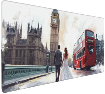 Gaming Mauspad XXL Paar Mousepad 800x400x4mm Landschaft Verlängertes Mauspad Schreibtischauflage,Genähte Kanten Mauspad,Verbessert Präzision Geschwindigkeit Wasserdicht Geeignet für Büro und Spiele