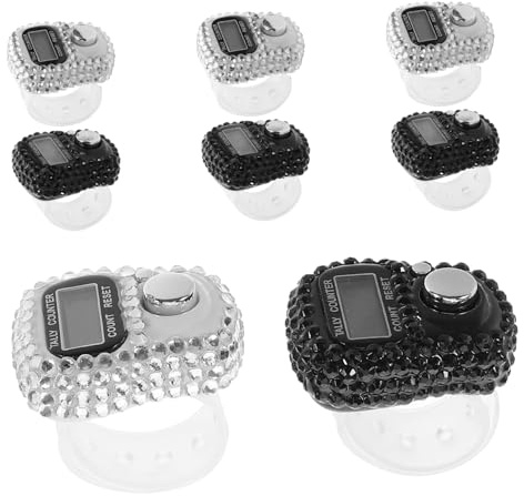 Supvox Digitaler Fingerklickzähler Tragbarer Elektronischer Rundenzähler Zum Stricken Golf Schlagzähler Und Basteln Mini Handzähler Mit Reset-Funktion 8 Stück