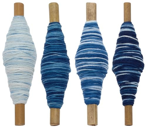 FREEBLOSS 4 Stück Sashiko Garn 35 Yards x 4 Farben | Nähgarn Baumwollstickgarn Für Japanisches Quilting Und Stick Sashiko Kit Zubehör Gemischtes Blau