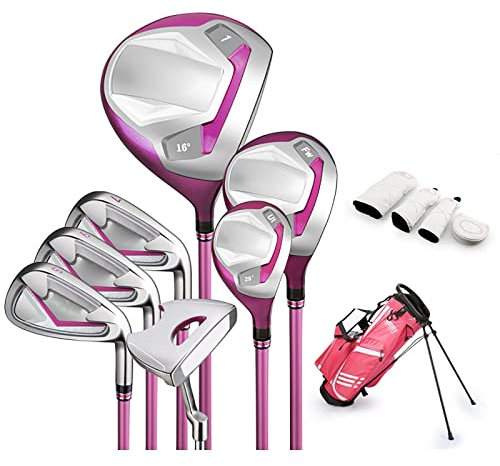 XSDAJSD Ensemble Complet de Clubs de Golf Junior, Ensemble de Golf pour Enfants, Clubs de Golf à 7 pôles pour Enfants et Adolescents, pour garçons de 120 à 165 cm, Cadeau d'anniversaire de Noël
