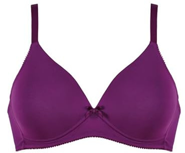 Naturana® Reggiseno morbido senza ferretto con ciotola [coppa A-D] vestibilità ottimale e massima tenuta grazie al taglio e alle spalline larghe, reggiseno da donna senza ferretto, barbabietola, 5C