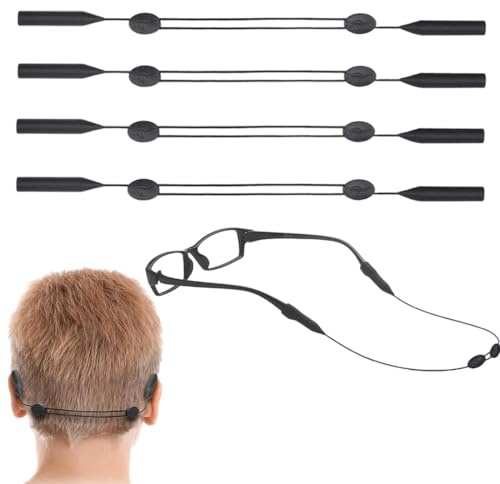 JUGUTA 4 Piezas Correas De Gafas De Cuerda Antideslizante Para Gafas Deportivas Cubierta Antideslizante Para Gafas Con Protección Contra Caídas Banda Ajustable Ai