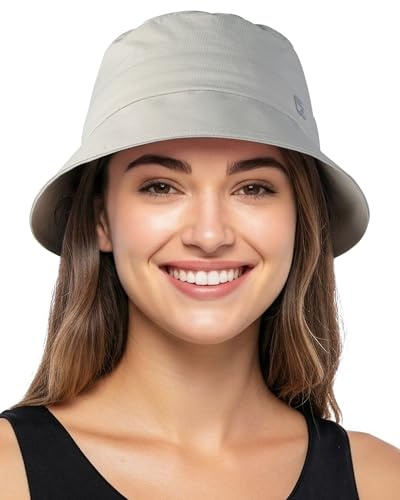 GADIEMKENSD Cappello Antipioggia Impermeabile ad Asciugatura Rapida da Donna, Cappello da Pesca Protettivo per Il Sole da Uomo, Bucket Hat Leggero, Cappello per Pesca Escursionismo, Grigio Chiaro
