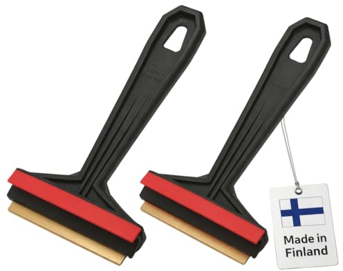 Quentus Group Raschietto Ghiaccio Auto Murska – Sbrinatore Parabrezza con Lama in Ottone Finlandese – Set 2 Pezzi – Accessorio Invernale Resistente – Made in Finland