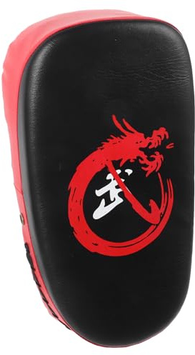 TOKIDNY Almohadilla Curva para Patadas Kickboxing Roja Escudo de Entrenamiento Resistente con Correa Adhesiva Equipo para Artes Marciales y Taekwondo Mejora Habilidades de Golpeo y