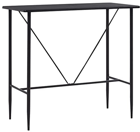 CongVVFV Bartisch Schwarz 120 x 60 x 110 cm MDF Stehtisch mit Metallbeinen für Küche Essbereich Restaurant Dieser robuste Bistrotisch mit modernem Design und pflegeleichter Platte ist