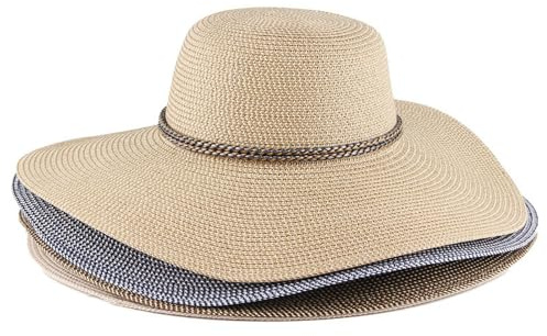 Solhattar, stråhatt, strandhatt, hatt for dammode, stor brätte, fritid, resor, visir, utomhushatt(Light Pink)
