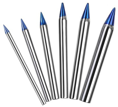 VRTYVEYBB 30-150W Blau konisch Lötkolbenspitze Set mit Außenheizung zum Löten und Schweißen Kupfer 66,5-79,5mm