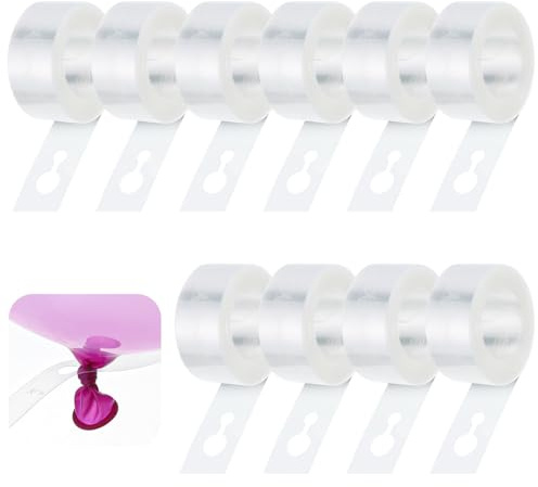 Balloon Decorating Strip, 10 Rolls 16.4ft Balloon Garland Tape Strips Balloons Arch Kit with Double-Sided Glue Point Dots for Party Wedding Birthday Decorations