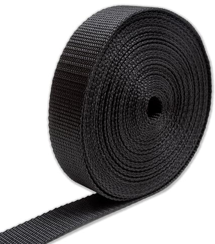 IPEA Cinghia Rigida 40 mm per Zaino e Borse in Nylon – [ 10 METRI ] – Made in Italy – Corda Cinturino Multiuso per Cucito, Sport, Bagagli, Fai da Te, Borsoni – Nero – Larga 4 CM