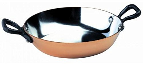 Poêle en cuivre à paroi épaisse Ø 16 cm avec deux poignées en fonte