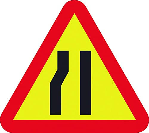 NORMALUZ v11011 – Segnale stradale triangolare estrechamiento en la Calzada a sinistra Metalica termolacada 70 cm