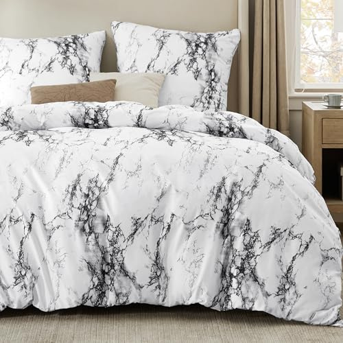 Bedsure Bedding Funda Nordica Cama - Poliéster Microfibra Juego de Funda de Edredon 200x200 cm y 2 Fundas de Almohada 80x80 cm, Funda Nórdica con Cremallera ÖKO-Tex (Blanco)