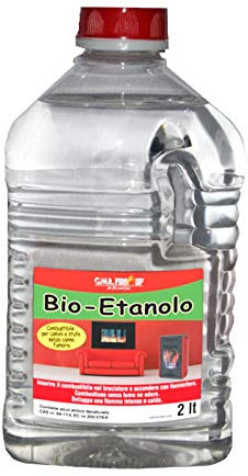 BIOETANOLO COMBUSTIBILE BIOCAMINO STUFA CAMINO INODORE PULITO ANTIFUMO CAMINETTO (2 LT)
