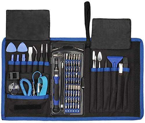 Padarsey 79 in 1 Precision Screwdriver Set,Magnetic Screwdriver Bit Kit,Professional Electronics Repair Tool Kit with Flexible Shaft,Portable Bag for PS4/Laptop/iPhone8/Computer/Phone/Xbox/Tablets/Cam