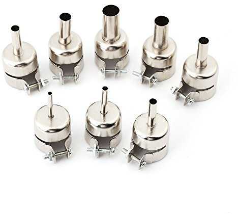 Heat Gun Nozzles Kit 8PCS Stainless Steel Welding Nozzle Tips | Set for Hot Air Soldering Station 850 852D BGA Repair Tools 3mm 4mm 5mm 6mm 7mm 8mm 10mm 12mm